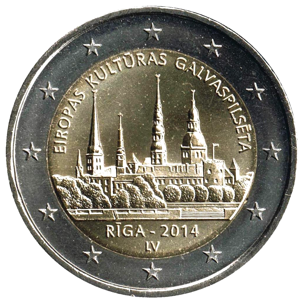 2 euros conmemorativa Riga, Capital Europea de la Cultura